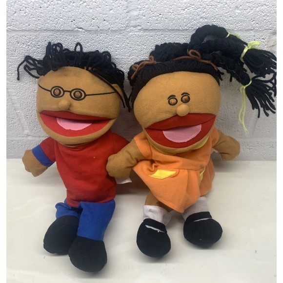 Set of 2 Happy Children Hand Puppets 14" Oriental Trading Company - Picture 3 of 7